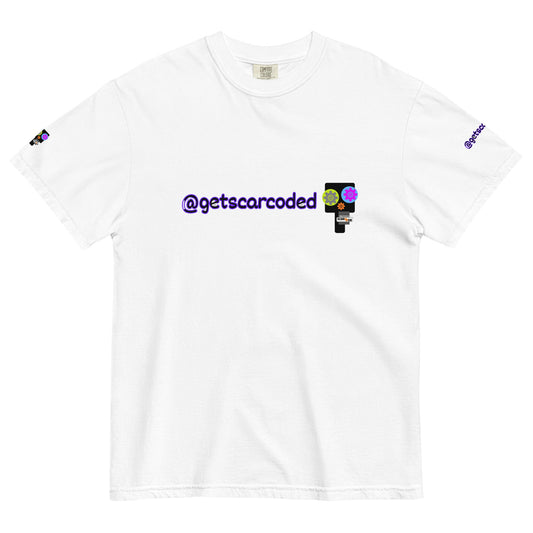 Follow Me @GetScarcoded Heavyweight T-shirt - 8 SCRCDE